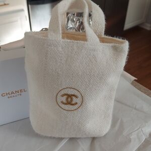 Chanel Beaute FLUFFY Cream Fabric Tote bag - NIB